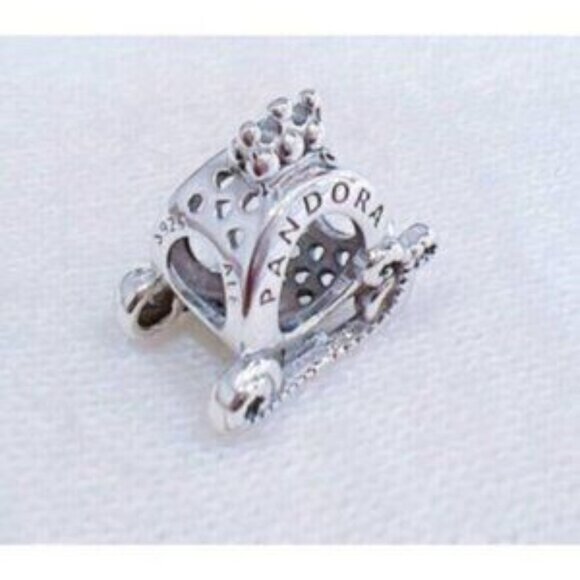 Pandora S925 Ale Polished Crown O Carriage Charm, S925 ALE Sterling Silver - Picture 3 of 5